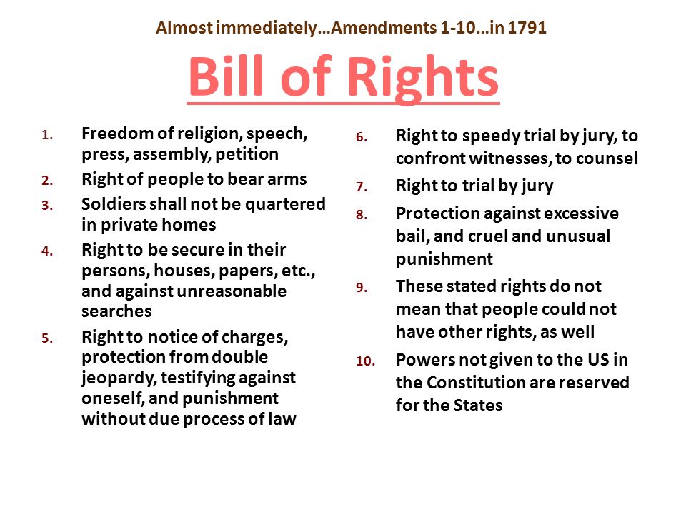 An essay on the bill of rights freedom for all